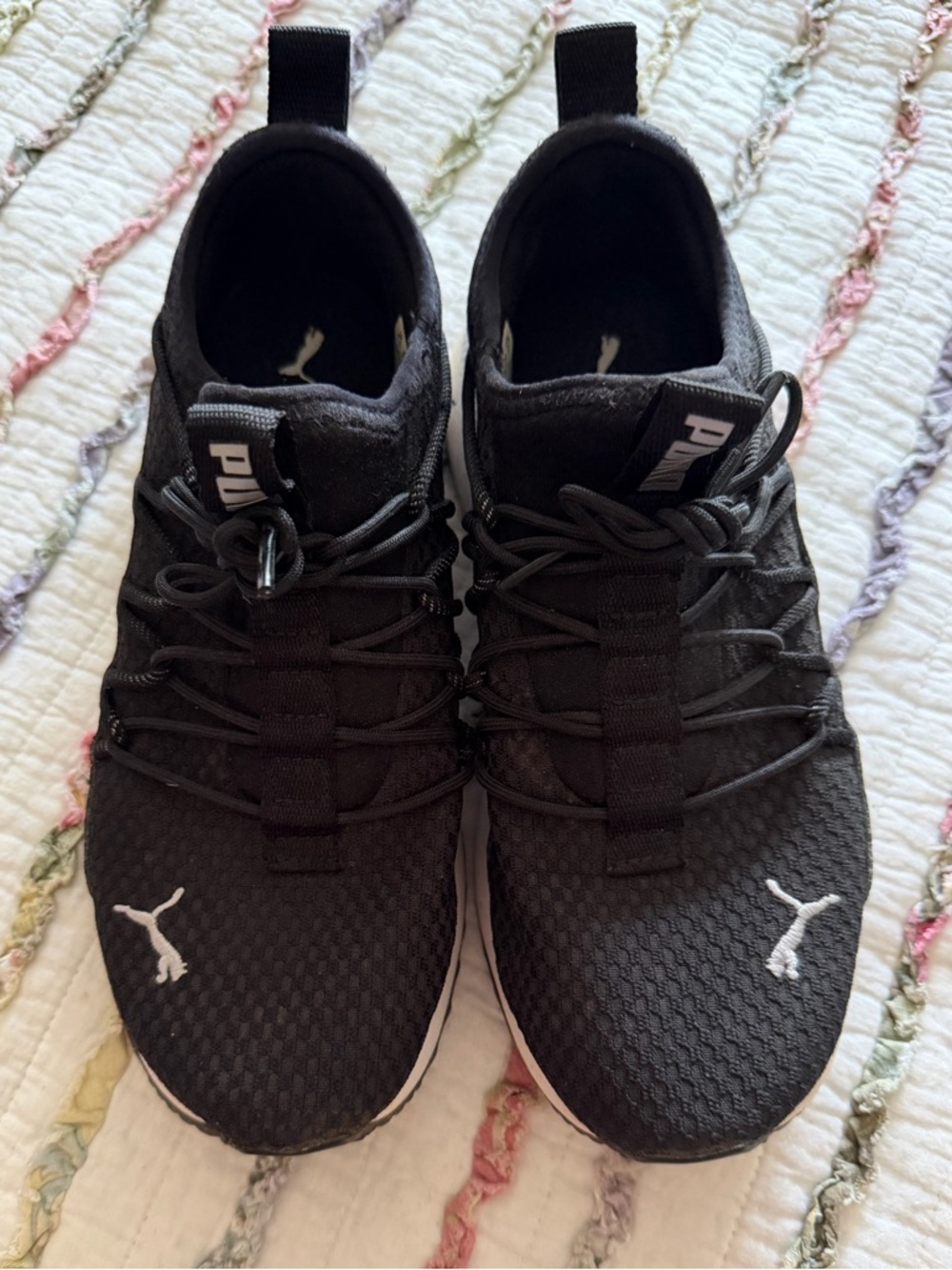 Puma Black Sneakers with White Logo